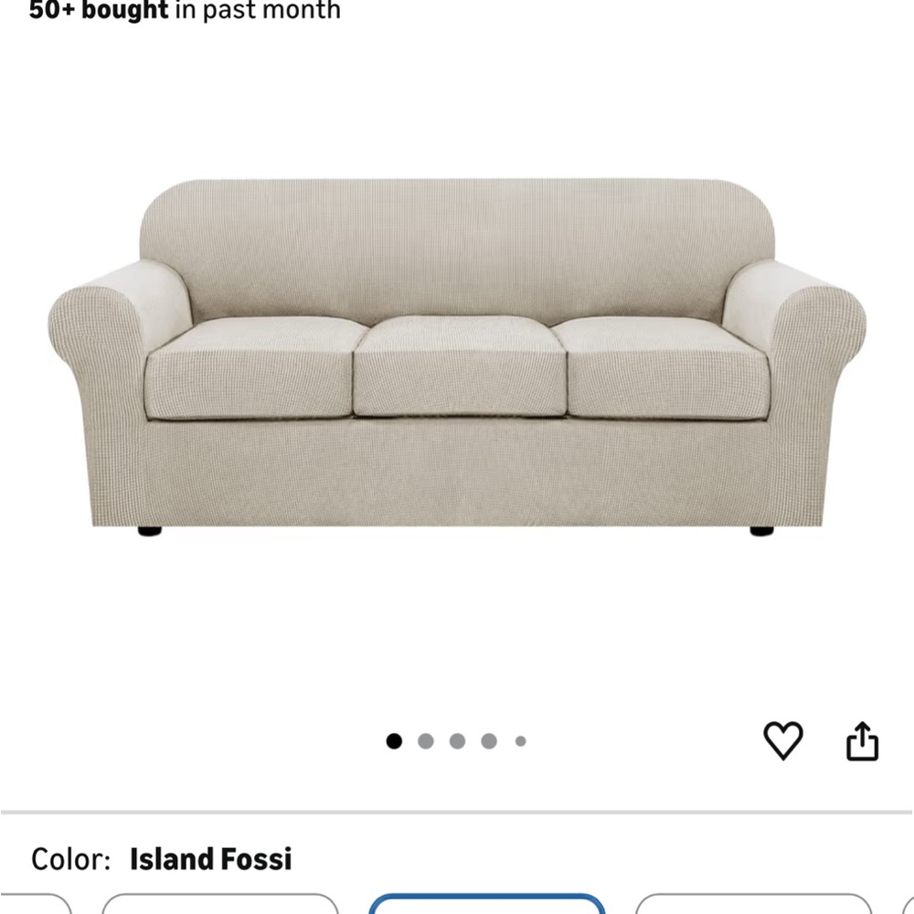 Amazon Island Fossi Beige Sofa Slipcover - Neutral Beige